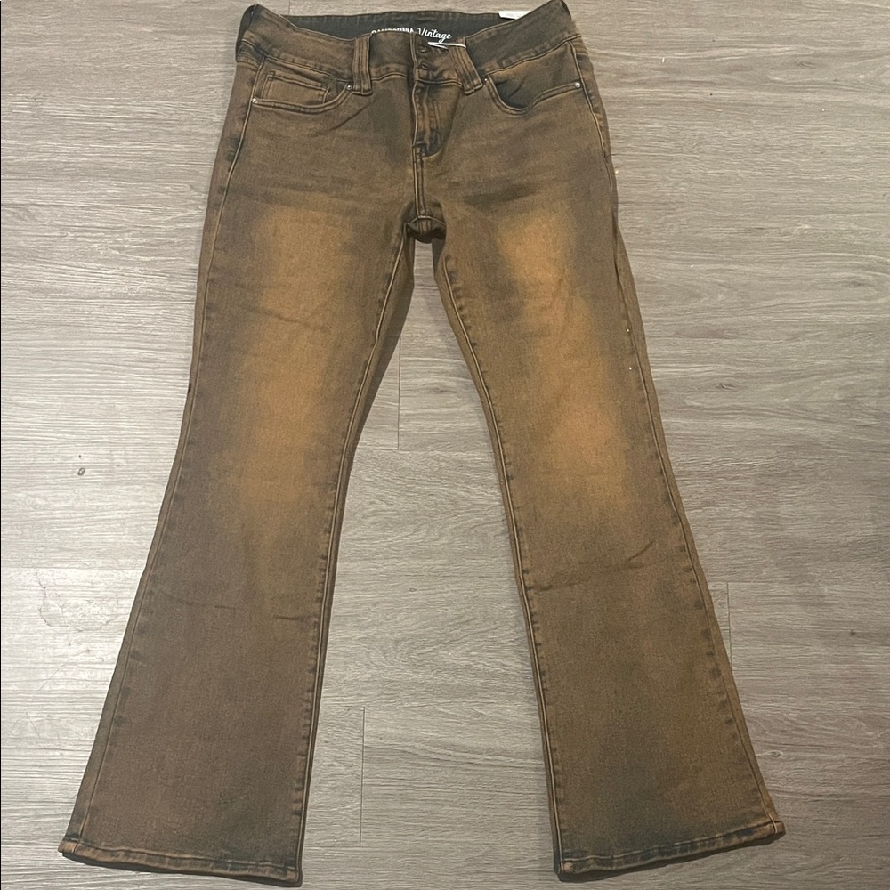 Fashion Nova Tan Flare Jeans